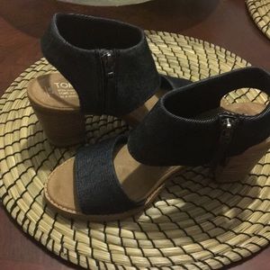 TOMs Majorca Cut Out Sandals W7 Denim